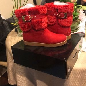 G by Guess red boots